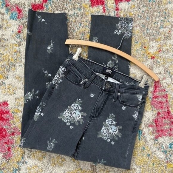 PAIGE Hoxton Straight floral-print high-rise‎ jeans - Picture 6 of 14